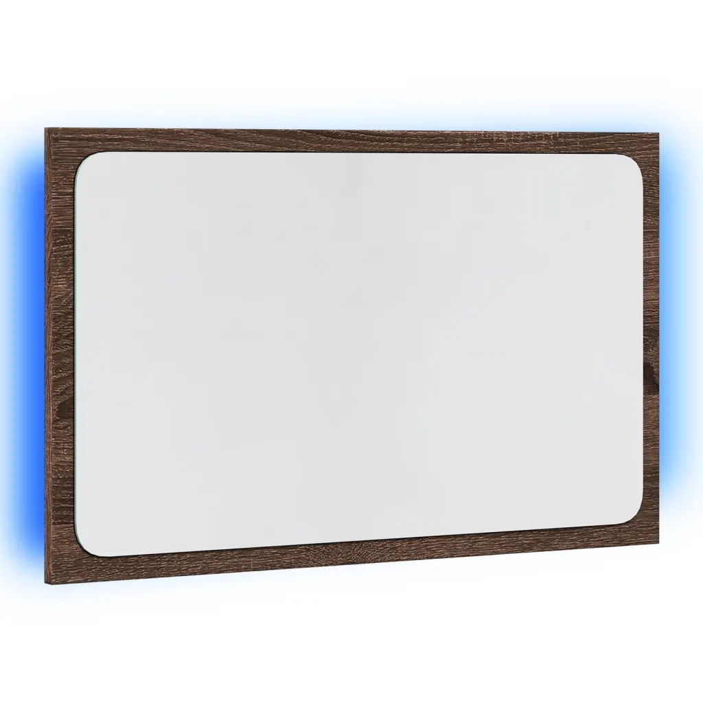 Specchio da Bagno LED-Specchio decorativo con LED Rovere Marrone 60x8,5x38 cm in Truciolato