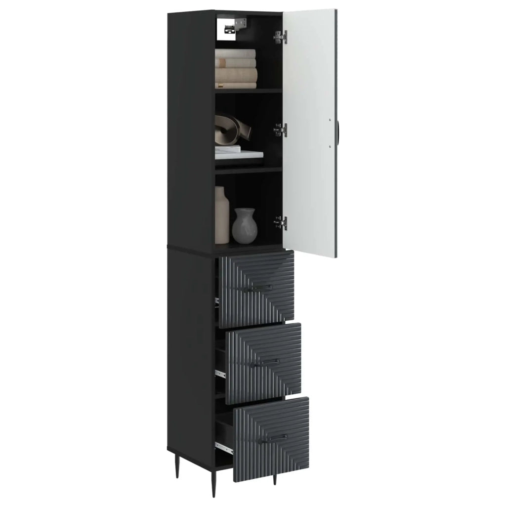 Set di armadi 2 pcs Nero 33 x 34,5 x 90 cm Legno ingegnerizzato