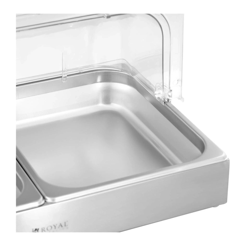 Vetrina buffet 2 x 4 litri 535 x 335 x 250 mm acciaio inox / plastica (policarbonato) 14_0005383