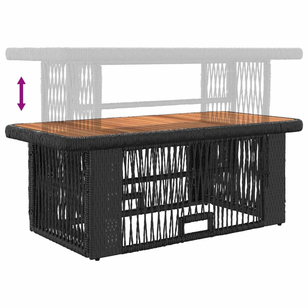 Set da Pranzo per Giardino 4 pz Nero e Crema polyrattan 42026753