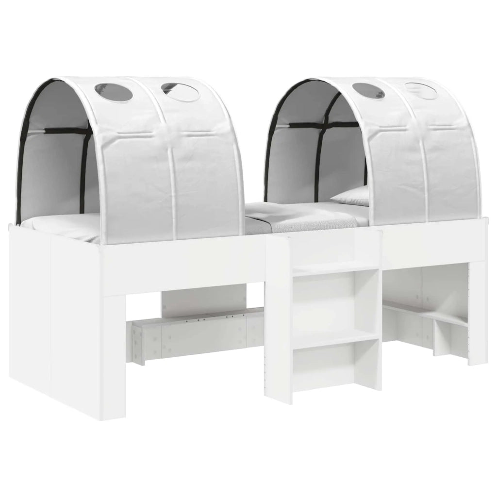 Letto singolo | Letto per adulti | Letto con Tunnel 4 pcs Bianco Legno ingegnerizzato