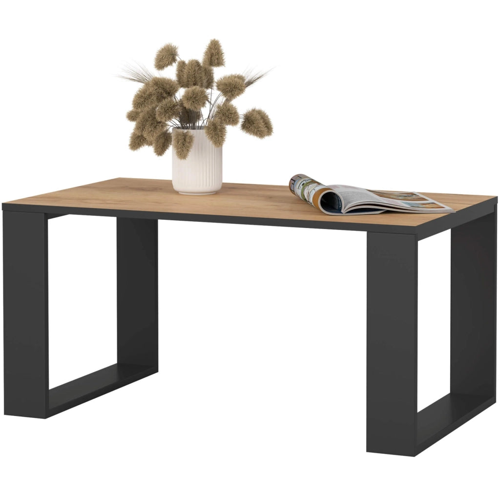 Tavolino da caffè AKORD NOX Quercia Craft 92 cm gambe Nere 92x53x45 cm