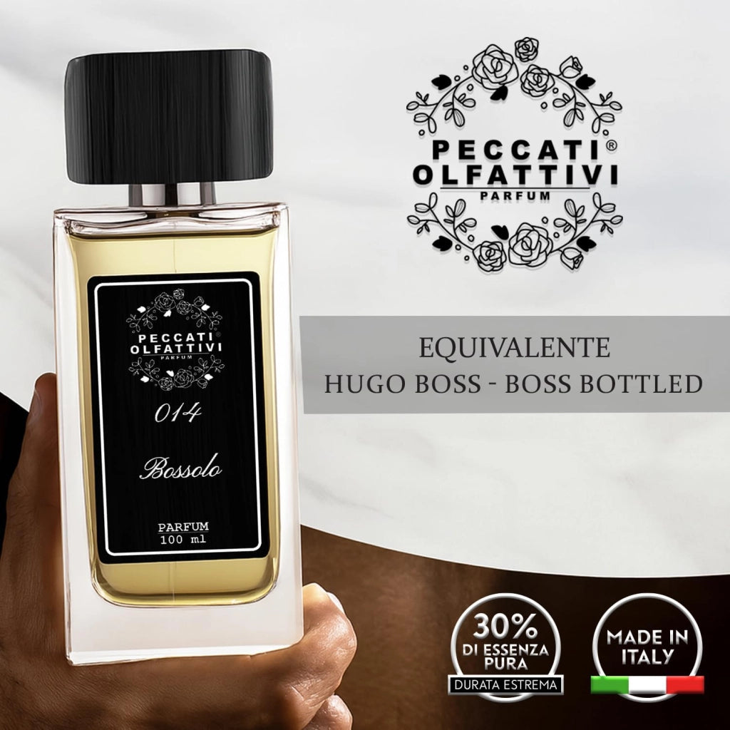 Peccati Olfattivi N.014 Profumo Uomo 100 ml – Parfum 30% Essenza Pura, Equivalente Boss Bottled, Lunga Durata
