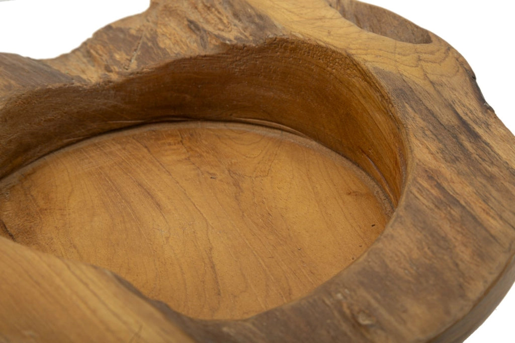 S/TASCHE ERUSI IN TEAK RIC. CM Ø 20X6  (PEZZI UNICI - NON RIP. IN SERIE)