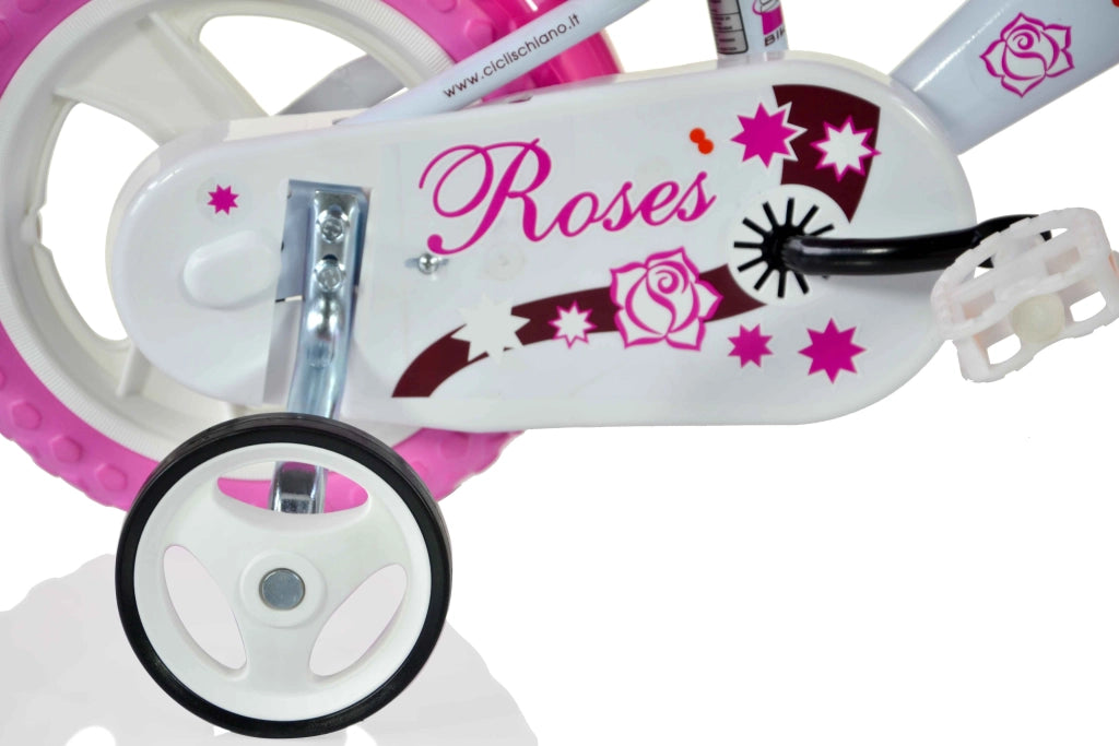 SCH ROSES 12", bicicletta per bambini, bici bambina, adatta a bambini tra i 3 e i 5 anni, per altezza tra 85 e 105 cm, c