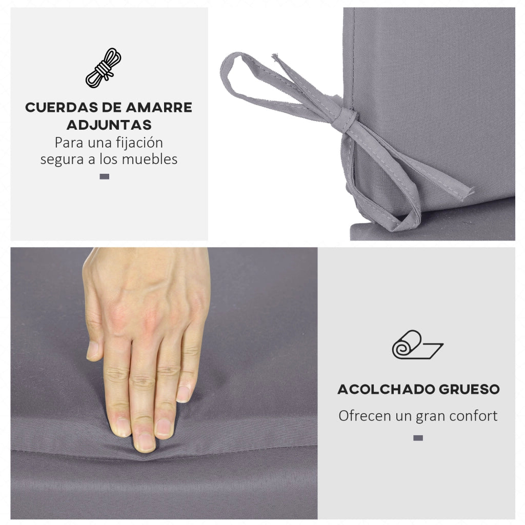Set Cuscini per Sedia a Dondolo ¨C zephmum ¨C 2 Pezzi Grigio 130x45x5 cm