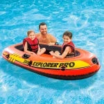 CANOTTO GONFIABILE CON TRE CAMERE D'ARIA EXPLORER PRO 200 +6 ANNI  cm.196x102x33h. peso kg.4 (58356)    INTEX