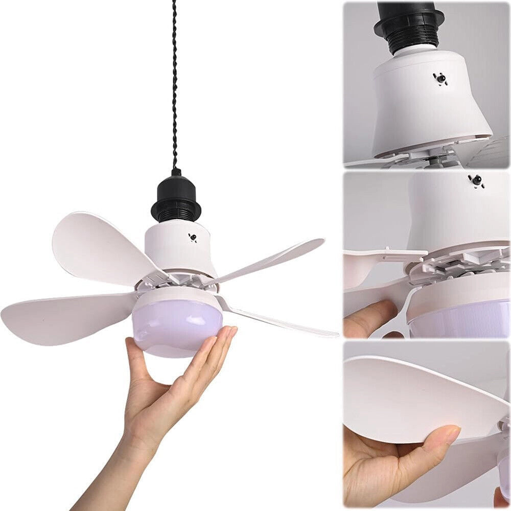 Lampadina LED E27 19W con Ventilatore 9W, Telecomando, Dimmerabile, CCT 3000K-4000K-6500K, 3 Velocità Regolabili