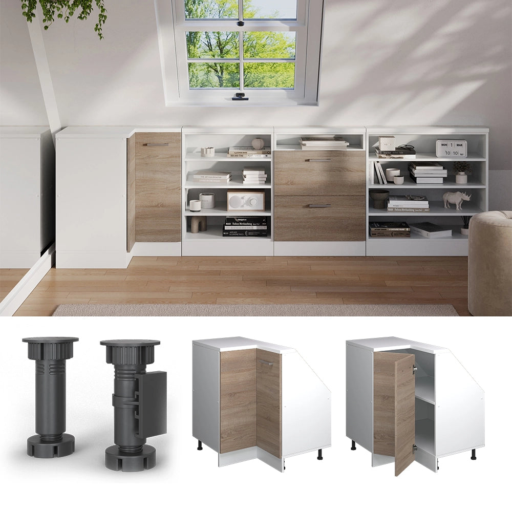 Mobile sottotetto Mobile angolare Rion Sonoma/Bianco 75.6 x 83.8 cm con 1 porta Vicco