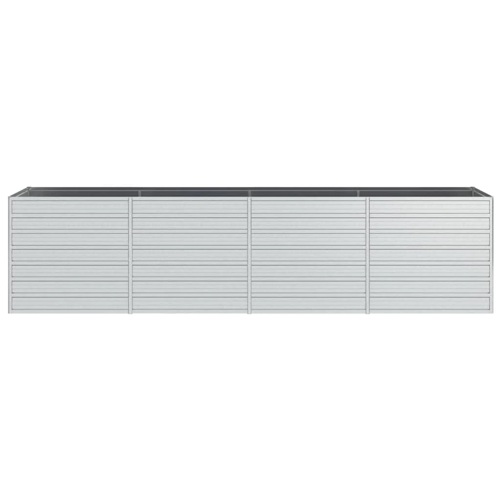 Fioriera rialzata per piante fiori patio giardino 320 x 80 x 77 cm acciaio zincato argento 02_0039435