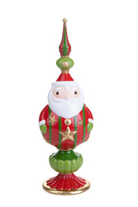 Statuina Babbo Natale con Puntale 33,5 cm in Resina