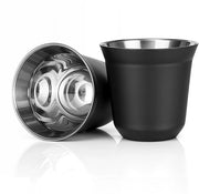 Set di Caffettiere in Acciaio Inossidabile a Doppia Parete - 2 pezzi - 76,5 g - Ideale per Caffè/Tè - Caffettiere Resistenti al Calore