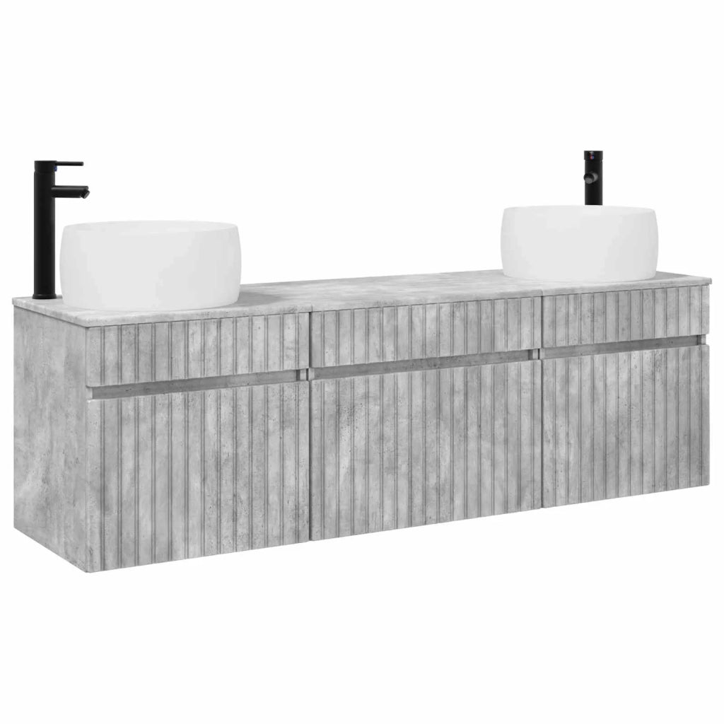 Set di Armadi da Bagno 3 pz Grigio Cemento 49 x 44,5 x 66 cm 3405770