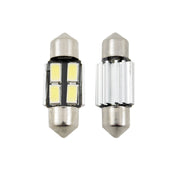 Trade Shop - Coppia Lampadina Canbus Siluro 4 Led 3mm Auto 12v Ricambio Luci Interne Per Auto -