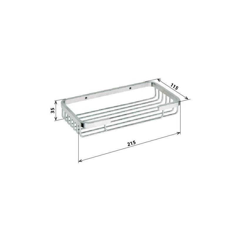 Portasapone rettangolare CYTRO in acciaio spazzolato 23x12x3 cm