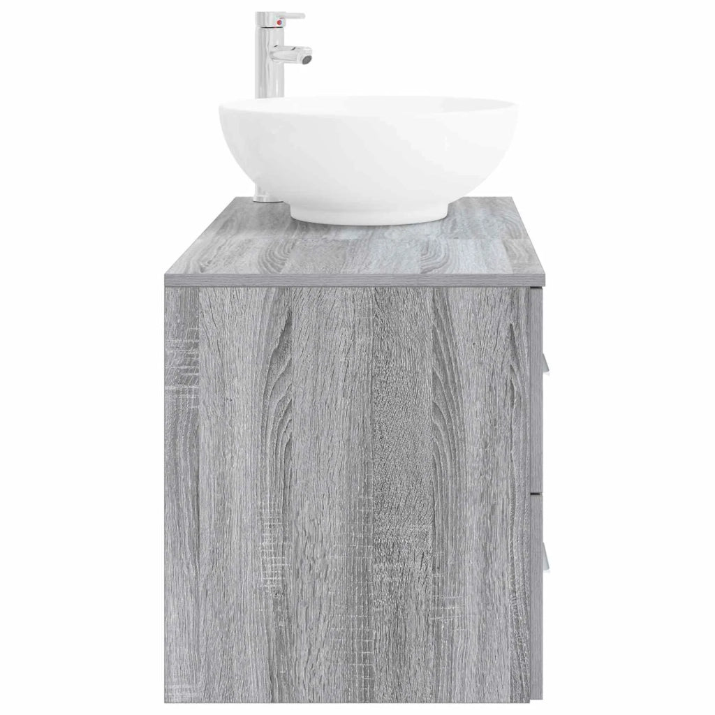 Set di mobili per il bagno 2 pz Sonoma grigio 3403997