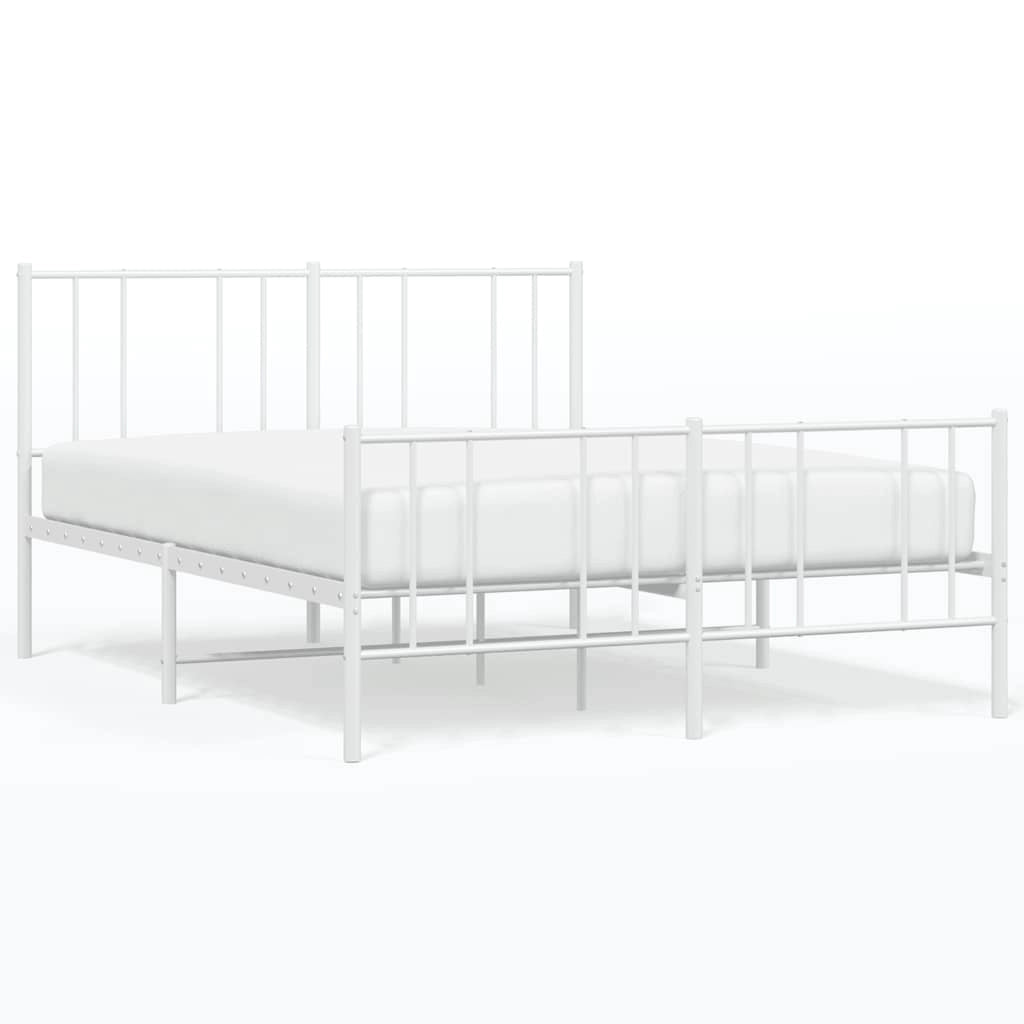 Giroletto con Testiera e Pediera Metallo Bianco 120x190 cmcod mxl 129705