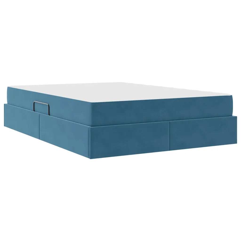 Letto con contenitore e materasso Blu Scuro 140 x 200 cm 3399728