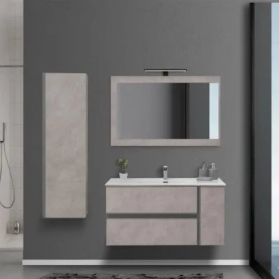 Pensile da H135 cm Effetto Pietra Beige 4 Ripiani