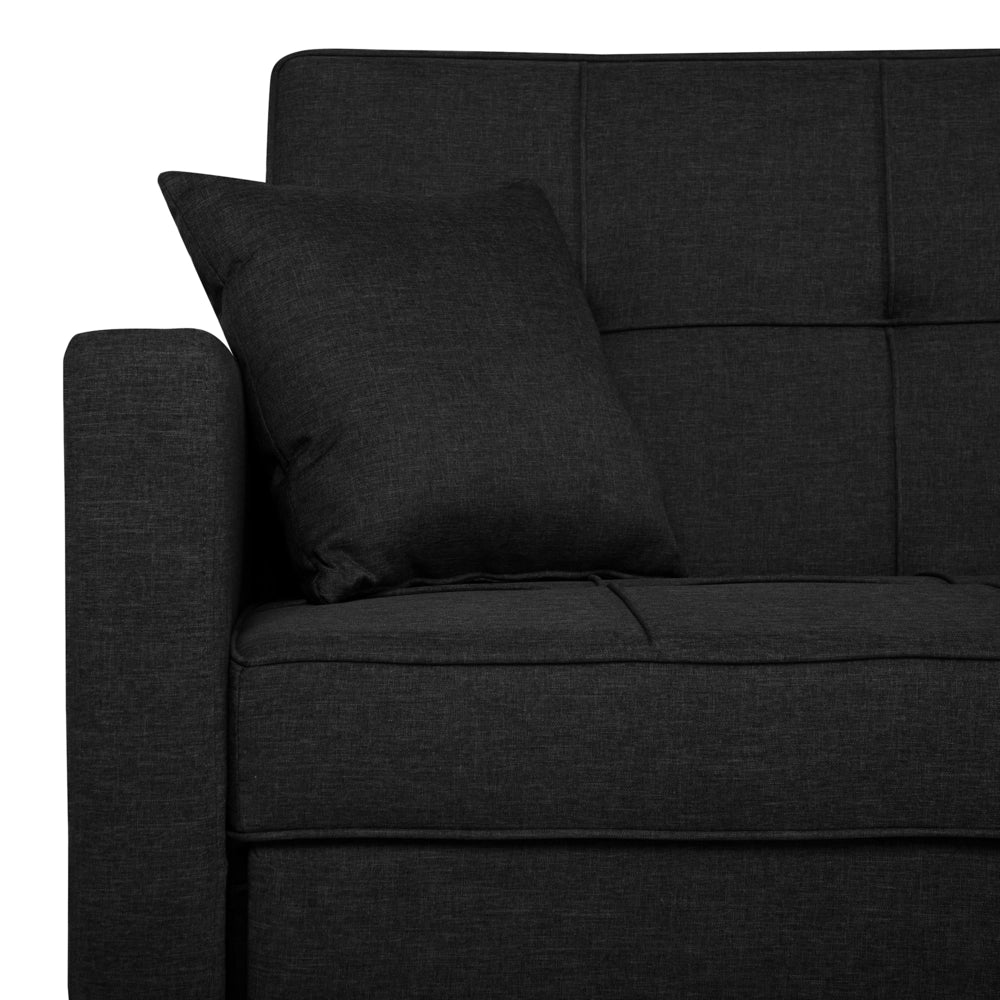 Divano Letto color Nero Funzione Sonno Imbottito stile Moderno contemporaneo soggiorno