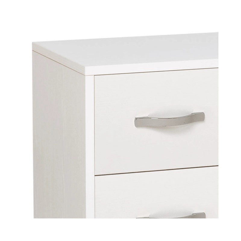 Comodino con 2 cassetti bianco frassinato in legno nobilitato 36x52xH 43
