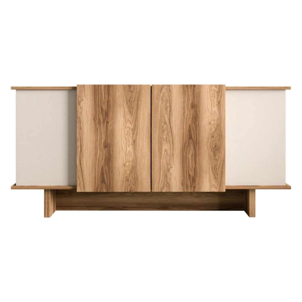 Madia Coste, Credenza 3 Ripiani, 180x40x81h cm Marrone Rovere