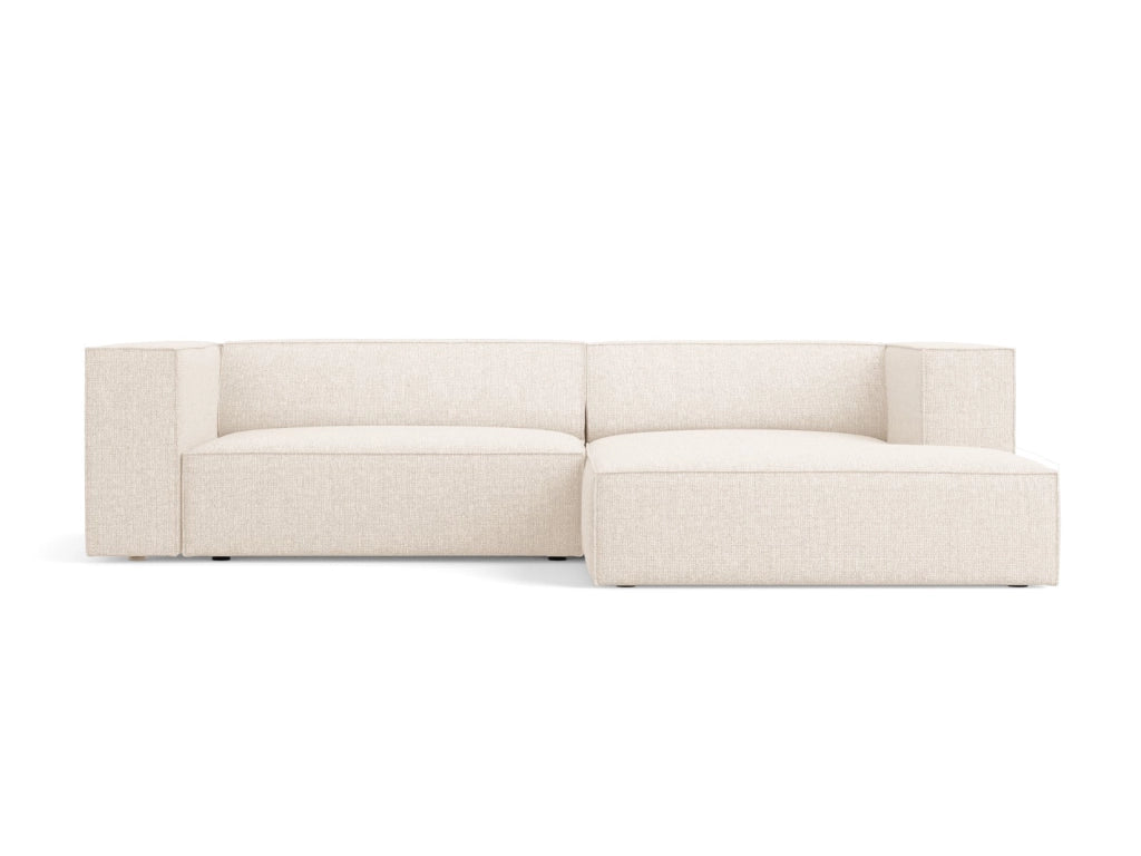 Cosmopolitan Design - Divano angolare destro "Arendal" 3 posti in ciniglia beige chiaro 