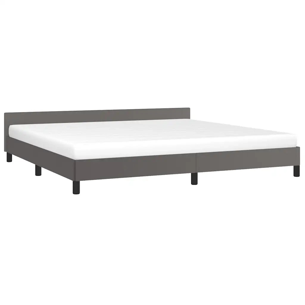 Giroletto con Testiera senza Materasso Grigio 200x200 cm 347523