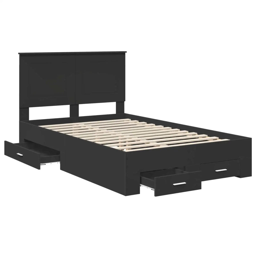 Struttura del letto Nero 135 x 190 cm Legno multistrato