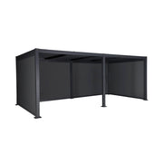 Pergola bioclimatica 3x6m in alluminio e acciaio + 4 tende 3m,