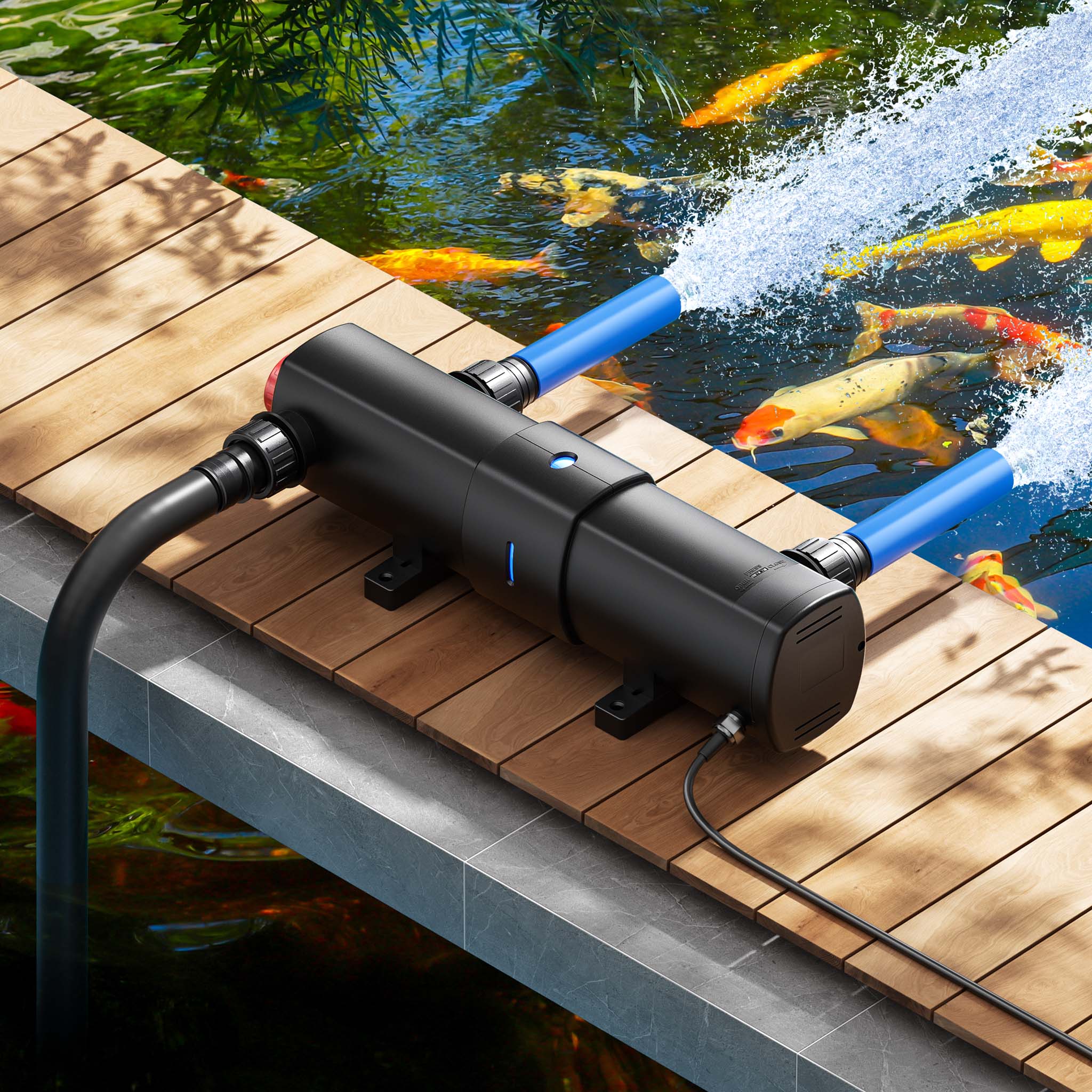 Set per stagni 60000l 24W depuratore per stagni 80W ECO pompa