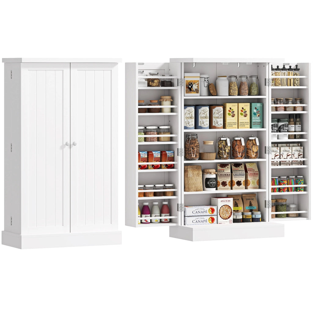 Armadio da Cucina con Ripiani e Porte ¨C zephmum ¨C Bianco 60x30x104 cm