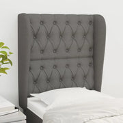 Testiera ad Orecchio-Testata con Orecchie Grigio Scuro 83x23x118/128 cm in Tessuto 332383