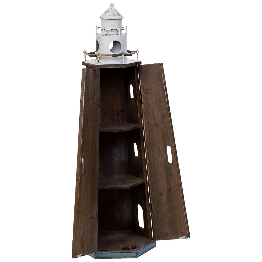 Mensola Lighthouse in legno e metallo marrone  40x35x123h cm