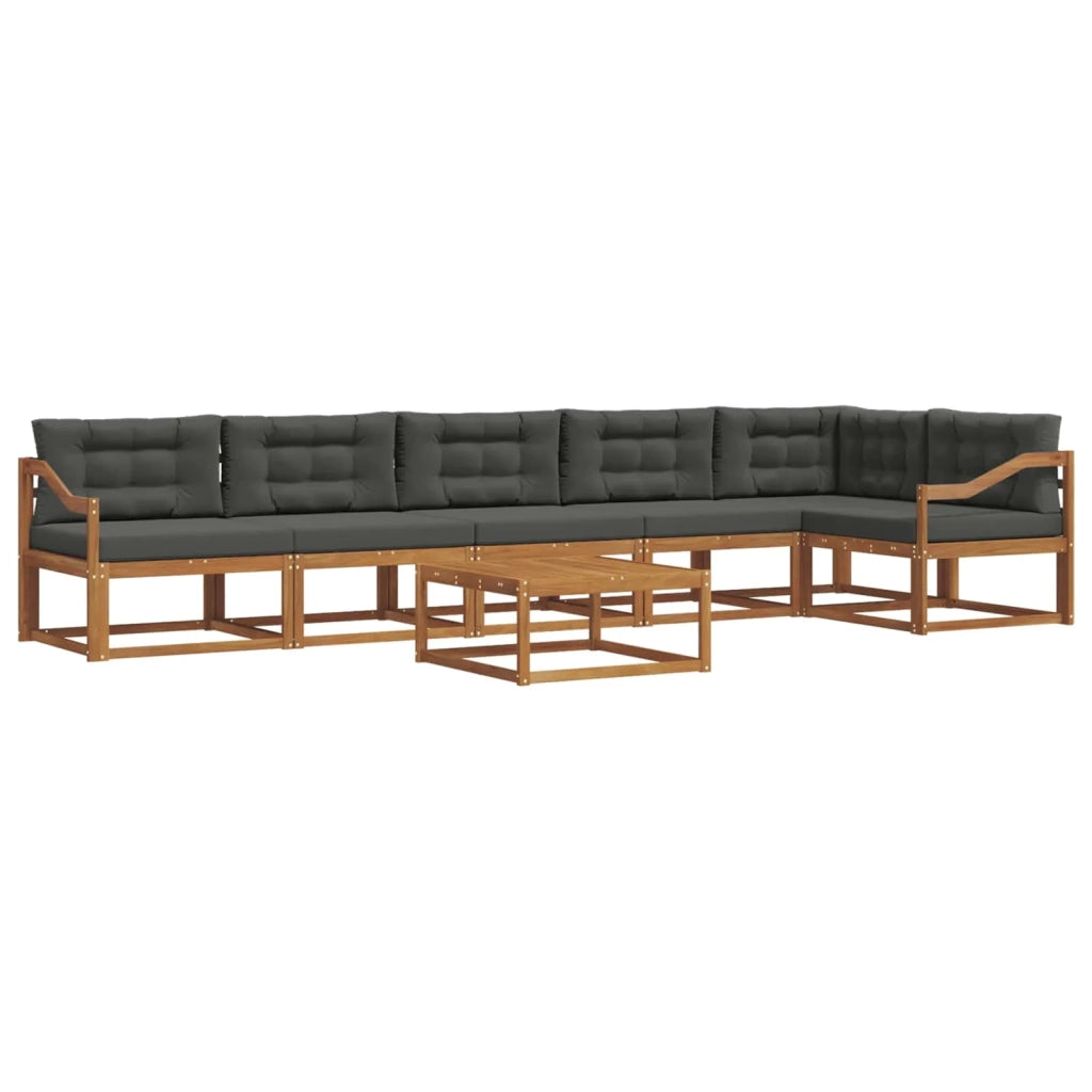 Set di divani da esterno con cuscino 7 pcs Naturale e Antracite 3367700