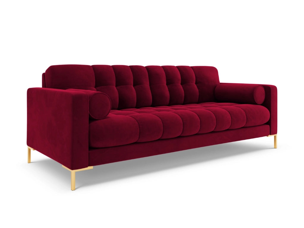 Cosmopolitan Design - Divano "Bali" 4 posti in velluto rosso 