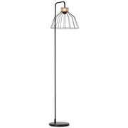 Lampada da terra design in metallo e rotino ¨C zephmum ¨C nero 44x34x154 cm