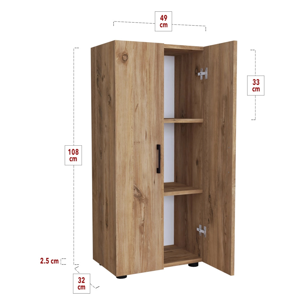 Armadio a 2 Ante Armadio Stretto con 4 Ripiani Mobile per Guardaroba Armadio da Ingresso Corridoio 108 x 49 x 32 cm - Effetto Rovere [en.casa]