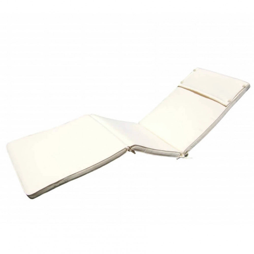 Cuscino Real Lettino 194,5x59x4 cm in Poliestere Ecrù