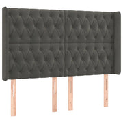 Testiera | Testata ad Orecchio GrigioScuro 163x16x118/128cm in Velluto