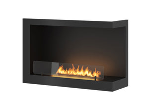 Camino a Bioetanolo da Incasso 84x54 cm Inside P800 V1 Angolo a Destra Nero con Vetro