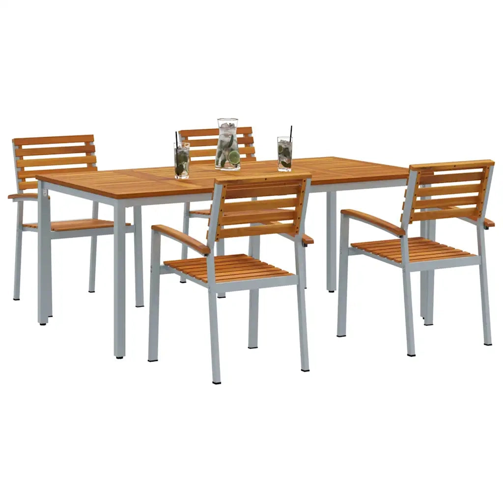Set da Pranzo per Giardino 5 pcs Grigio 3284409