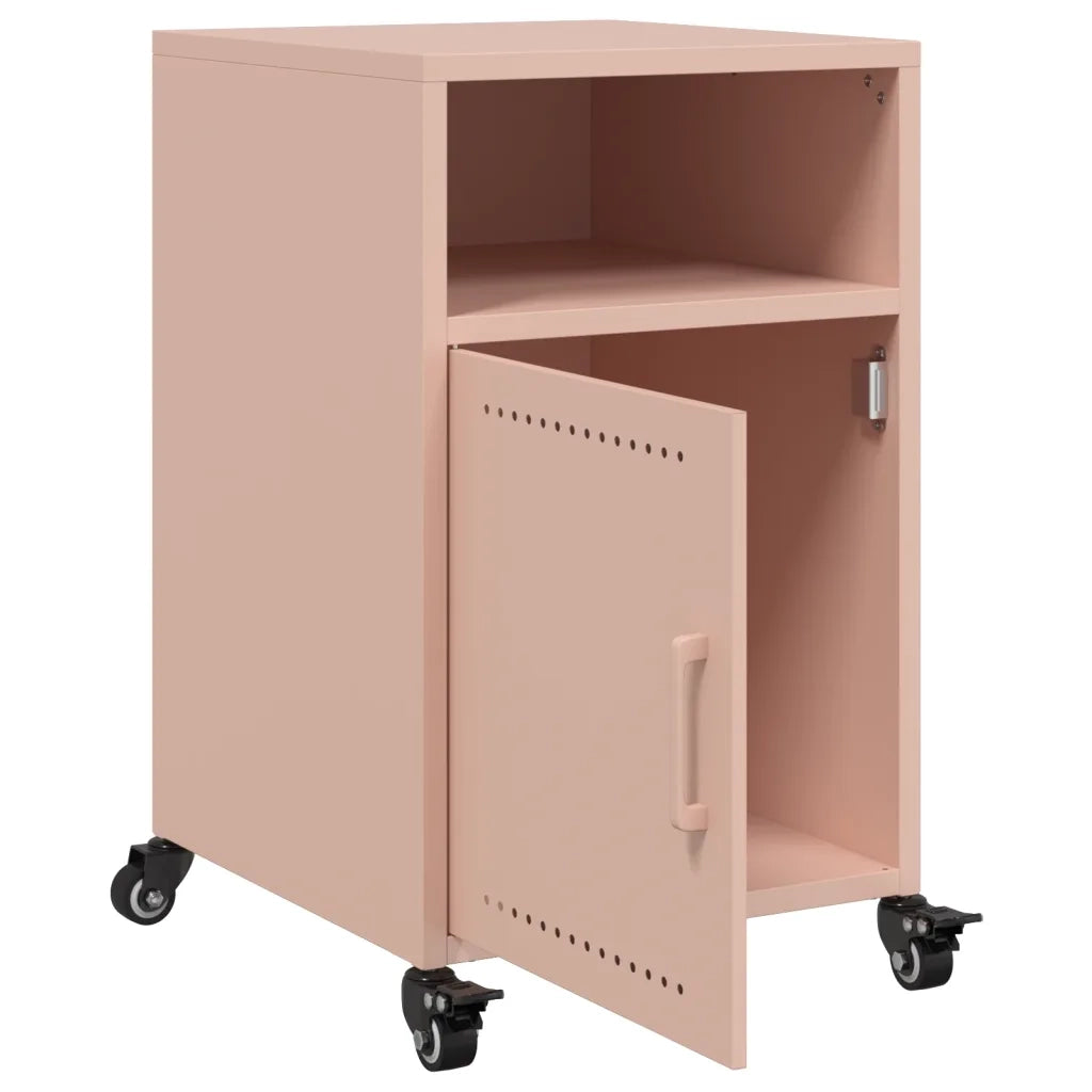 Set di 2 Comodini | Armadio da Notte | Mobiletto da notte Rosa 36x39x59 cm in Acciaio