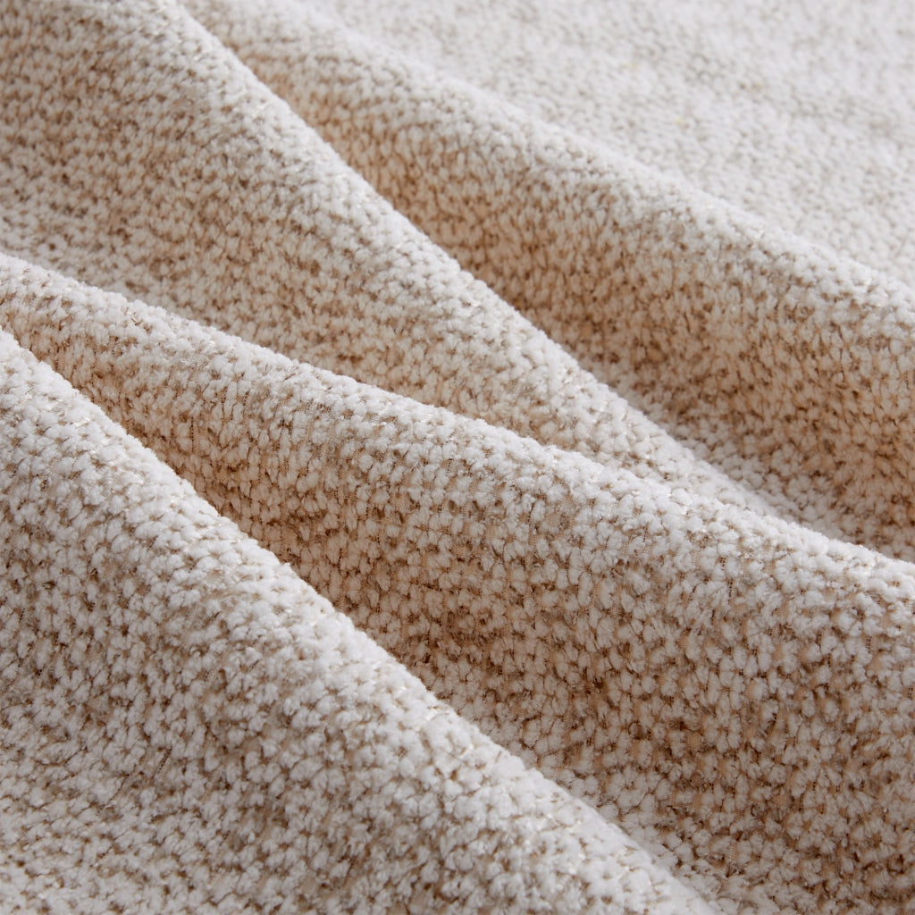 Pouf modulare in Granular Fleece beige e bianco, senza montaggio, per soggiorno