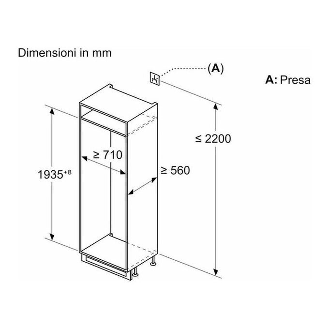 Bosch Serie 2 KBN965SE0 frigorifero con congelatore Da incasso 383 L E Bianco