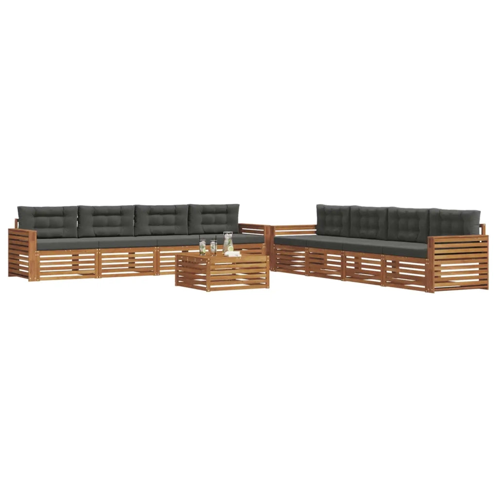 Set di divani da esterno con cuscino 9 pcs Naturale e Antracite 3373227