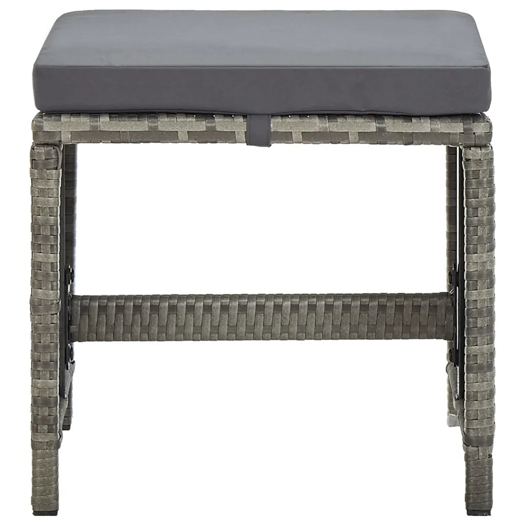 Sgabelli da Giardino 4 pz con Cuscini in Polyrattan Grigio 316750