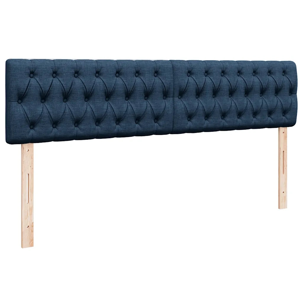 Struttura Letto Pouf con Materassi Blu 200x200 cm in Tessuto 3312028