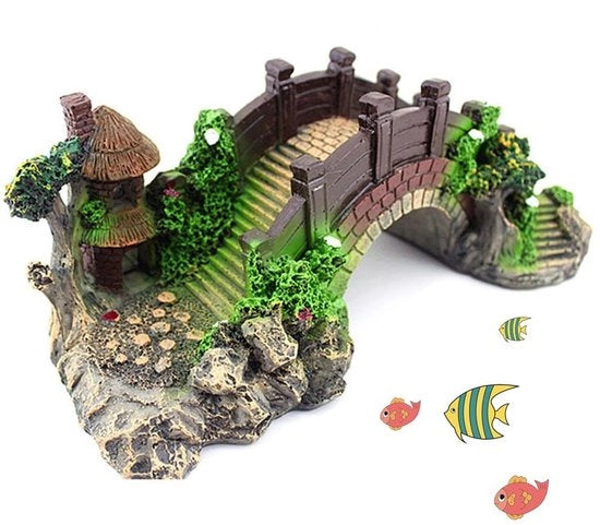 Accessori per acquario, decorazioni in resina, ponte curvo per acquario, accessori per acquario, resina, ponte curvo, per pesci, vasca, decorazione, ponte curvo per acquario, decorazione per la casa