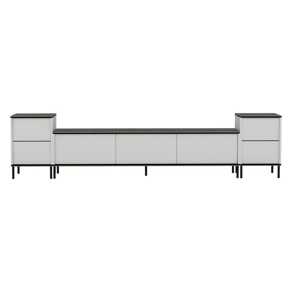 Cortin, Mobile Porta tv 2 Ripiani, 180x35x45h cm Bianco
